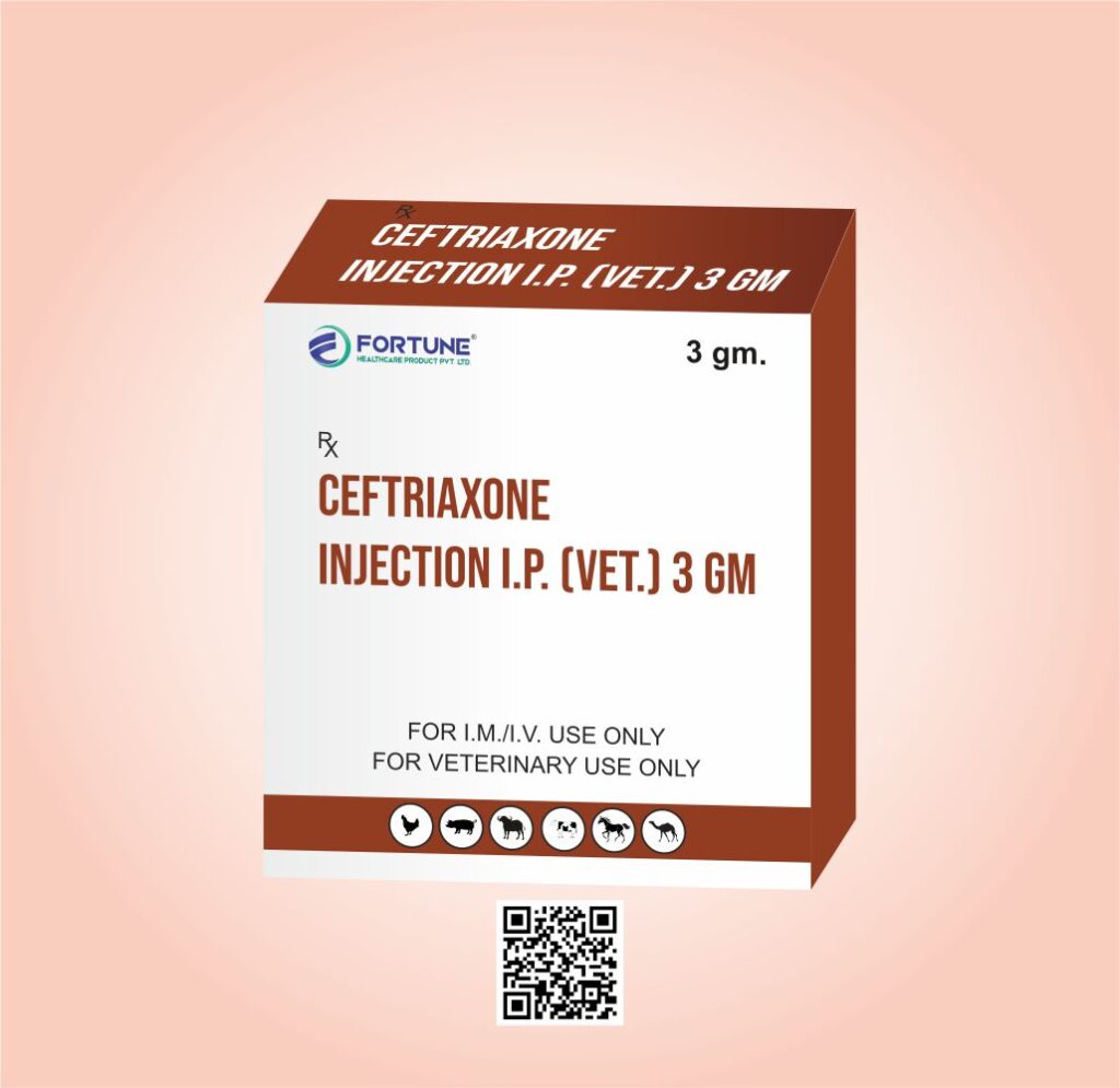 Ceftriaxone 3gm Veternary Injection - Fortune Healthcare Product Pvt Ltd