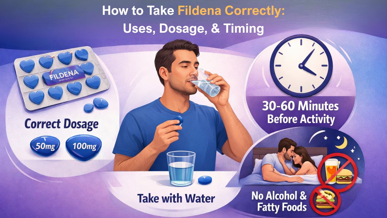 How to Take Fildena Correctly: Uses, Dosage, & Timing